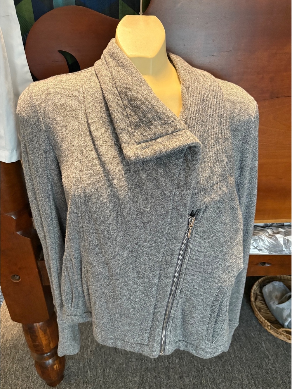 Gap gray asymmetrical zip jacket